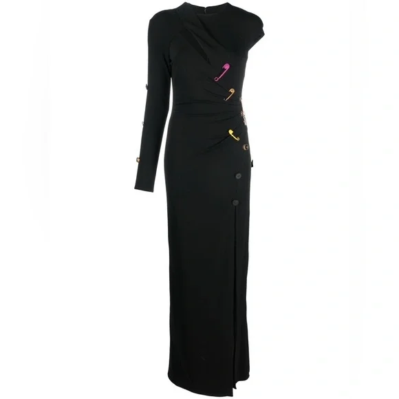 【関税込み】versace SAFETY PIN' DRESS Safety Pin Gathered Gown | VERSACE US